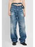 와이프로젝트(Y/PROJECT) 더블 웨이스트 워싱 데님 팬츠 JEAN48S25 BLUE | jentestore