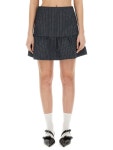 가니(GANNI) 스트라이프 플라운스헴 스커트 F8673_016 | jentestore