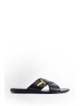 톰포드(TOM FORD) 로고 플라크 크로스 레더 샌들 J1489LGO033X 1N001 | jentestore