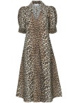 가니(GANNI) 레오파드 프린팅 코튼 브이넥 원피스 F8842 943 | jentestore