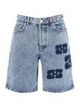 가니(GANNI) 로고 디테일 코튼 데님 쇼츠 J1435 566 | jentestore