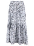 가니(GANNI) 플라운스 코튼 미디 스커트 F9235561 | jentestore