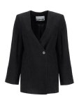 가니(GANNI) 자카드 패턴 브이넥 자켓 F9395 099 | jentestore