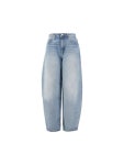 가니(GANNI) 백 로고 패치 와이드 데님 J1641.565 | jentestore