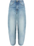 가니(GANNI) 로고 패치 커브 데님 팬츠 J1641 565 | jentestore