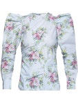 가니(GANNI) 퍼프 숄더 플라워 패턴 블라우스 F6373 6319-694 | jentestore