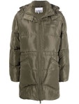 가니(GANNI) 체스트 로고 후드 미디 패딩 F6451 TECH861 | jentestore