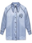 가니(GANNI) 체스트 로고 모달실크 파자마 셔츠 F6779 6451-713 | jentestore