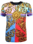 베르사체(VERSACE) 멀티컬러 썬 바로크 프린트 티셔츠 72HAH6A3JS074 GM4 | jentestore