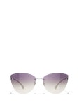 샤넬 아이웨어(CHANEL EYEWEAR) 프론트 로고 장식 샤프 코너 선글라스 CH4273T C1242Q | jentestore