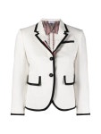 톰브라운(THOM BROWNE) 블랙 엣지 트리밍 이너 RWB 코튼 자켓 FBC010B.07554 100 | jentestore