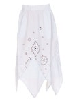 가니(GANNI) 오픈워크 자수 웨이비 미디 스커트 F7055 628 | jentestore