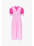 가니(GANNI) 바이컬러 퍼프슬리브 브이넥 원피스 F7361 6576-397 | jentestore