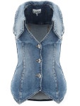 가니(GANNI) 주얼 버튼 워싱 데님 베스트 J1072 567 | jentestore