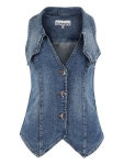 가니(GANNI) 주얼 버튼 워싱 데님 베스트 자켓 J1072 567 | jentestore