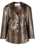 가니(GANNI) 스네이크 프린트 싱글 블레이저 F7333 383 | jentestore