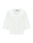 가니(GANNI) 브이넥 하프 슬리브 셔츠 F7365 151 | jentestore