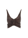 가니(GANNI) 러치드 디테일 슬리브리스탑 F7599 000 897 | jentestore