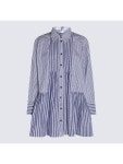 가니(GANNI) 스트라이프 미니 셔츠 원피스 F7635 758 | jentestore