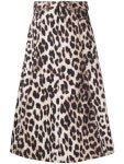 가니(GANNI) 레오파드 포플린 스커트 J1168 365 | jentestore
