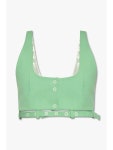 가니(GANNI) 스트랩 장식 코튼 크롭탑 F7596 6473-484 | jentestore