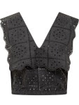 가니(GANNI) BRODERIE 앙글레즈 리듬 칼라 탑 F7844 099 | jentestore