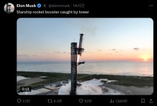 spaceX의 슈퍼헤비 추진체 귀환