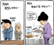 뷔페(?)로 망한다? < 만평 < 만평 < 권범철 만평 작가 - 미디어오늘 뷔페(?)로 망한다?