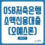 OSB저축은행 소액신용대출(오예스론) 조건 금리 한도 총정리 < 대출 < 금융 < 기사본문 - 뉴스톡톡 OSB저축은행 소액신용대출(오예스론) 조건... 