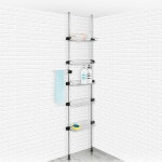 H-기둥식욕실선반 400 5단/스텐 수납장 수납 화장실 - 오너클랜 오너클랜 - H-기둥식욕실선반 400 5단/스텐 수납장 수납 화장실