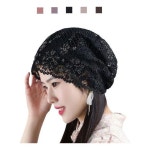 키밍 여름 망사 레이스 두건 플라워 얇은 비니 모자 - 오너클랜 오너클랜 - 키밍 여름 망사 레이스 두건 플라워 얇은 비니 모자