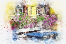 꽃 창 시골 · Pixabay의 무료 이미지 Pixabay의 무료 이미지 - 꽃, 창, 시골, 아트, 개요, 수채화, 자연, 포도주, 로맨틱