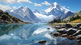 Ai 생성 산 호수 - Pixabay의 무료 이미지