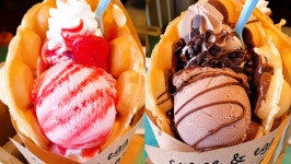 에그 와플 - 뽐뿌:맛집포럼 [4K] 가성비 최고 2500원 크레페, 딸기 바나나 크레페, 아이스크림 에그 와플