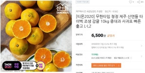 [티몬2020] 무한타임 청정 제주 산앤들 타이벡 조생 감귤 10kg... 제주 산앤들 타이벡 조생 감귤 10kg 중대과 서귀포 빠른출고 L-L2 6500원... 
