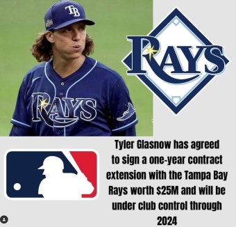 MLB 탬파베이 타일러 글래스노우 2024년까지 연장계약 - 뽐뿌:자유게시판 MLB 탬파베이 타일러 글래스노우 2024년까지 연장계약