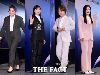 '카리스마 뿜뿜'…유해란-이소미-박지영-이소영, 알록달록 수트패션 [TF사진관] - 뽐뿌:스포츠뉴스  '카리스마 뿜뿜'…유해란-이소미-박지영...