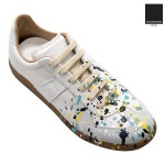  21SS 메종 마르지엘라 블루 그린 페인팅 화이트 여성 독일군 스니커즈 S58WS0101 P1892 H8614 - 리본즈 코리아(REEBONZ KOREA)