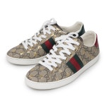 (235mm) Brown PVC GG Supreme Bee Womens Low Top Sneakers 550051 - 리본즈(REEBONZ)
