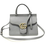 중고 Gucci(구찌) 442622 그레이 레더 금장 GG 마몽 미니 탑 핸들 2WAY - 리본즈(REEBONZ)