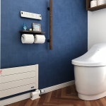 バス/トイレ/青い壁紙/トイレットペーパーホルダー/アクセントクロス/クッションフロア...などのインテリア実例 - 2018-01-13 18:44... 