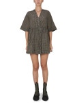 Ganni Dress With Plaid Pattern In Multicolour | ModeSens