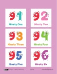 숫자 91-96 플래시 카드 | 무료 인쇄용 페이퍼크래프트 도안