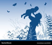 Mother and Child Moment – Royalty-Free Vector | VectorStock
