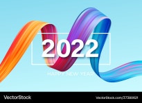 Colorful 2022 Number Paint Strokes – Royalty-Free Vector | VectorStock