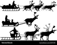 Reindeer sleighs (4670761) – Royalty-Free Vector | VectorStock