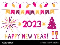 New Year 2023 Celebration Banners – Royalty-Free Vector | VectorStock
