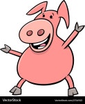 Happy pig animal character cartoon – Royalty-Free Vector | VectorStock