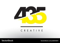 Black and Yellow Number Logo - 435 – Royalty-Free Vector | VectorStock