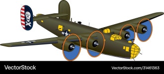B-24 Liberator WWII Bomber – Royalty-Free Vector | VectorStock